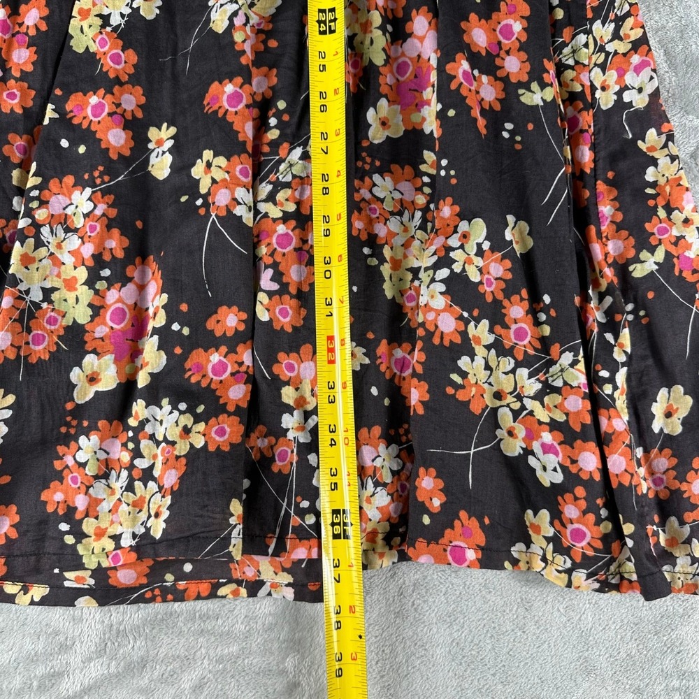 Gap Floral Sundress Women 6 Black Smocked Square Neck Cottagecore Boho Feminine - Picture 7 of 9
